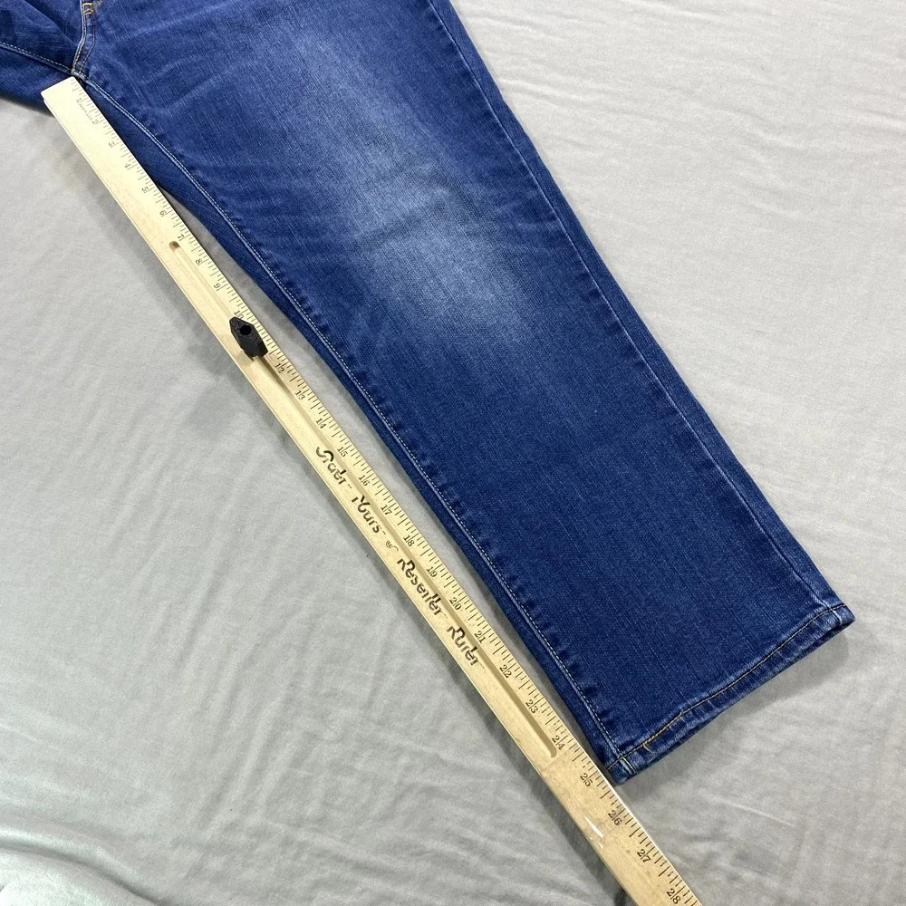 Levis‎ Boyfriend Jeans Womens 36x25 Blue Denim Mid Rise Casual Comfort Stretch ^